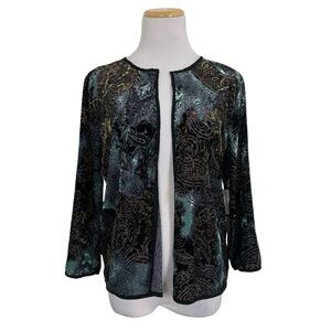 NWT Lularoe Elegant Stella Bolero Velvet Burnout Jacket Open Front Paisley